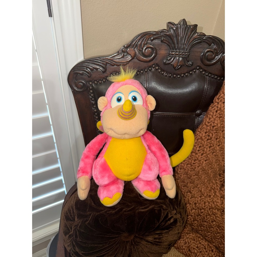 Vintage Wuzzles Rhonkey Plush with Horn and Wings Yellow Striped 12"
